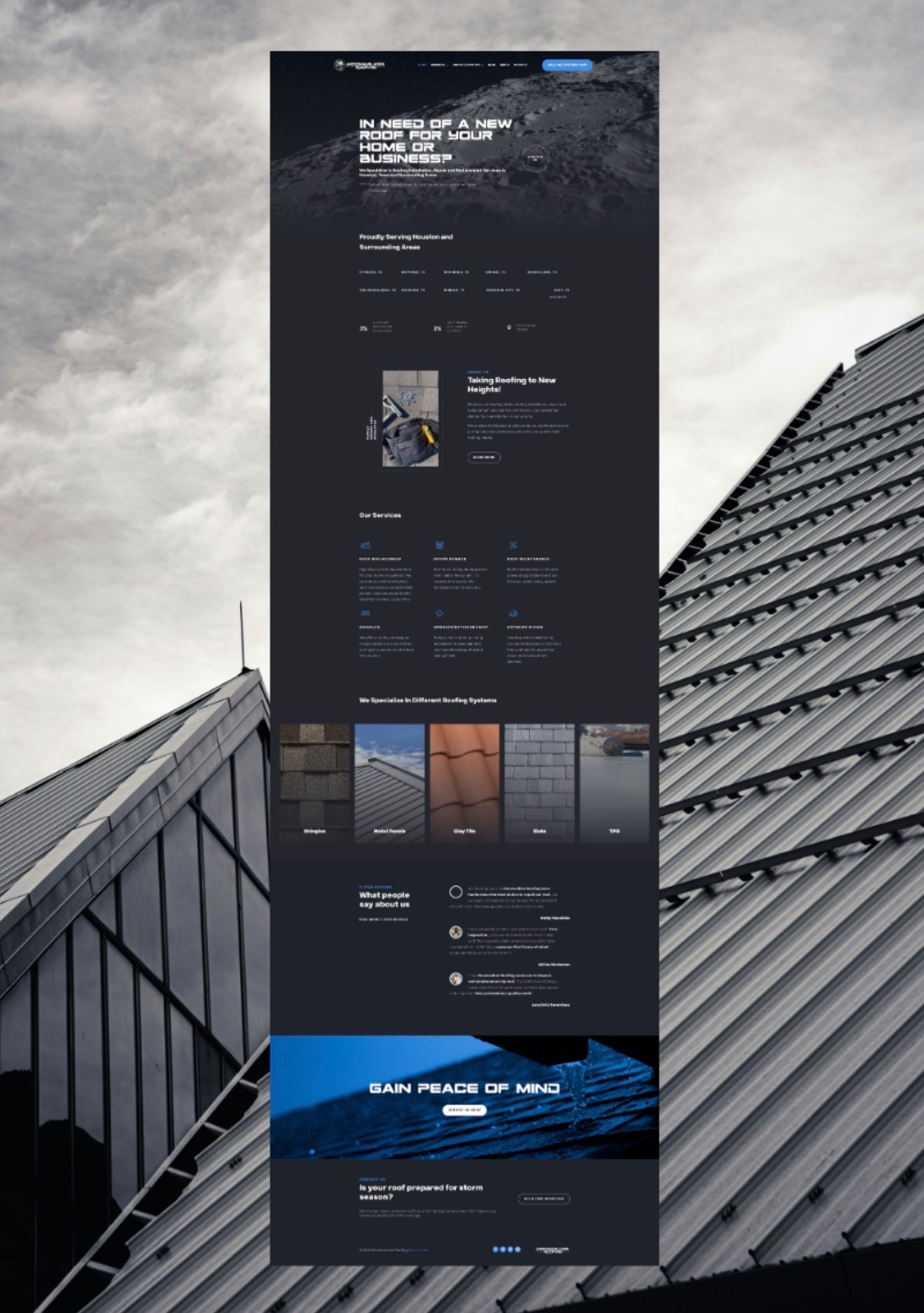 Moonwalker Roofing Brand Strategy & Website Development project